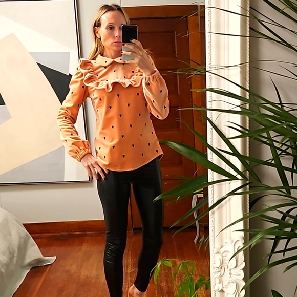 Couture Velvet Top with Heart Pattern | XS - Picture 2 of 8